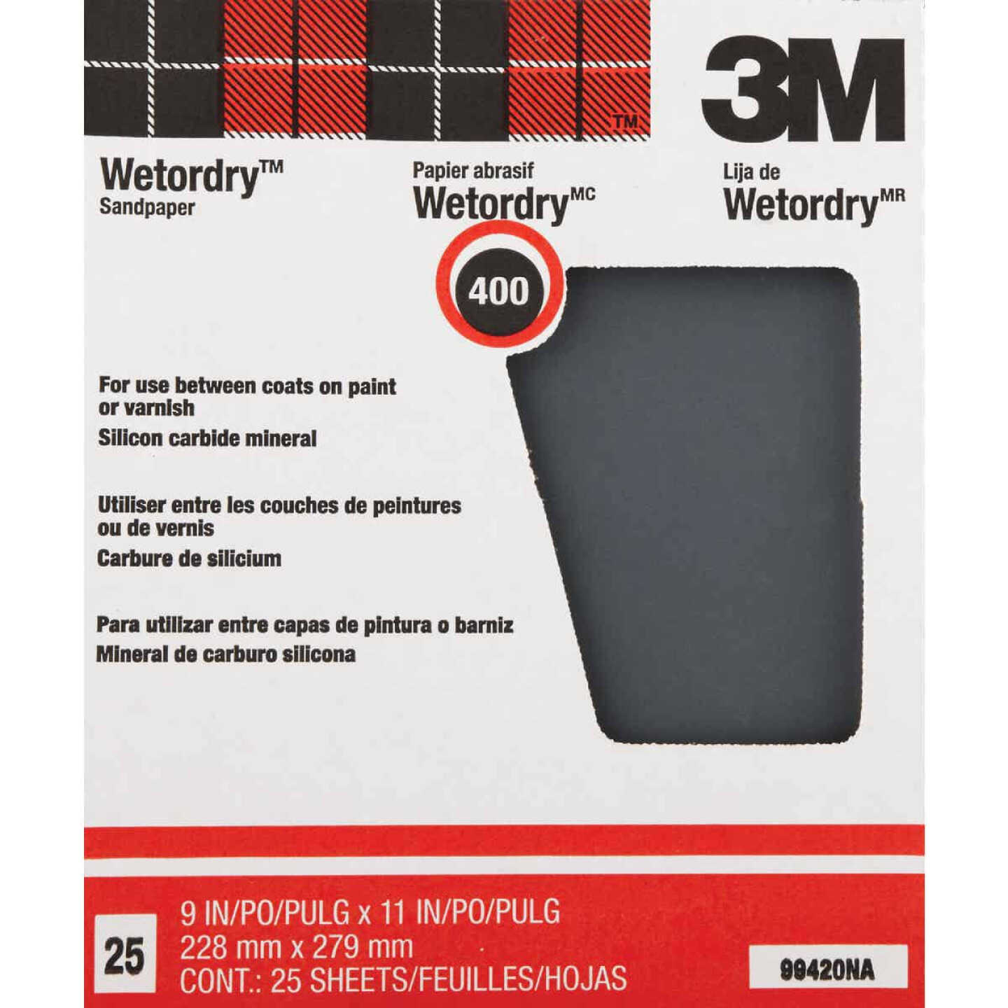 3M Wetordry Pro-Pak 9 In. x 11 In. Super Fine Between Finish Coats Sanding Sheets, 400 Grit (25-Pack) Image 1