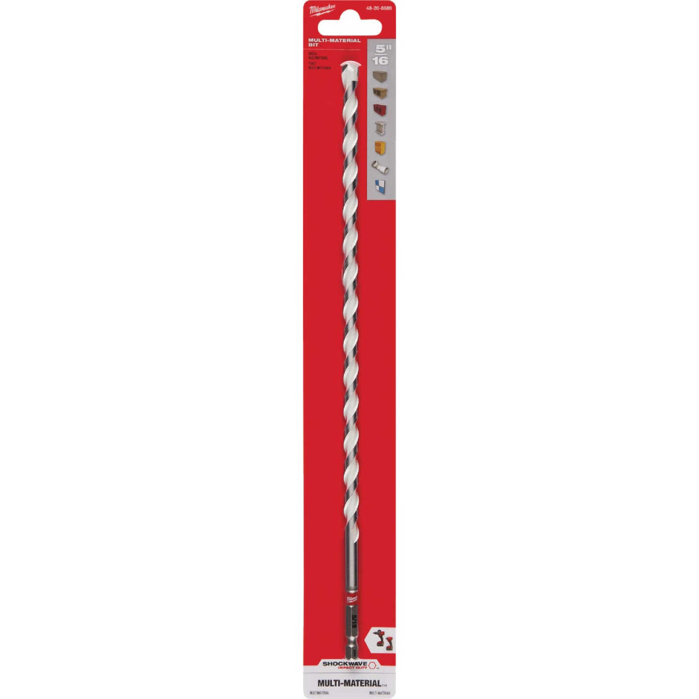 Milwaukee SHOCKWAVE 5/16 In. x 12 In. Impact Duty Carbide Multi-Material Hex Shank Drill Bit Image 7
