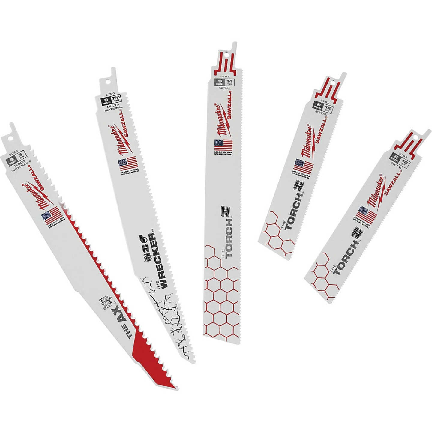 Milwaukee SAWZALL Demolition Reciprocating Saw Blade Set (5-Piece) Image 6