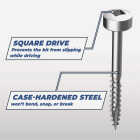 Kreg #6 x 1-1/4 In. Square Fine Thread Pan Head Zinc Pocket-Hole Screw (100 Ct.) Image 4