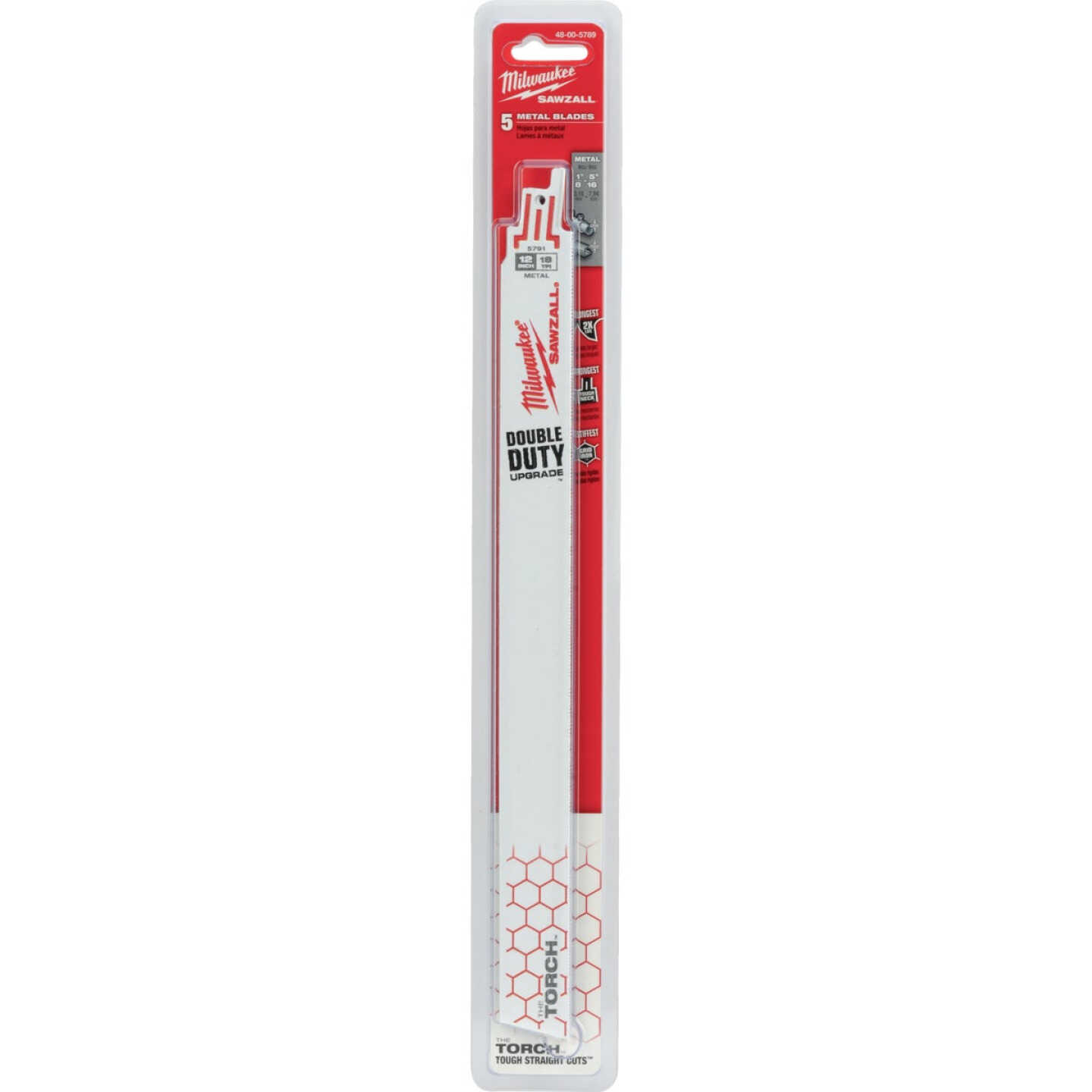 Milwaukee SAWZALL The TORCH 12 In. 18 TPI Metal Demolition Reciprocating Saw Blade (5-Pack) Image 2