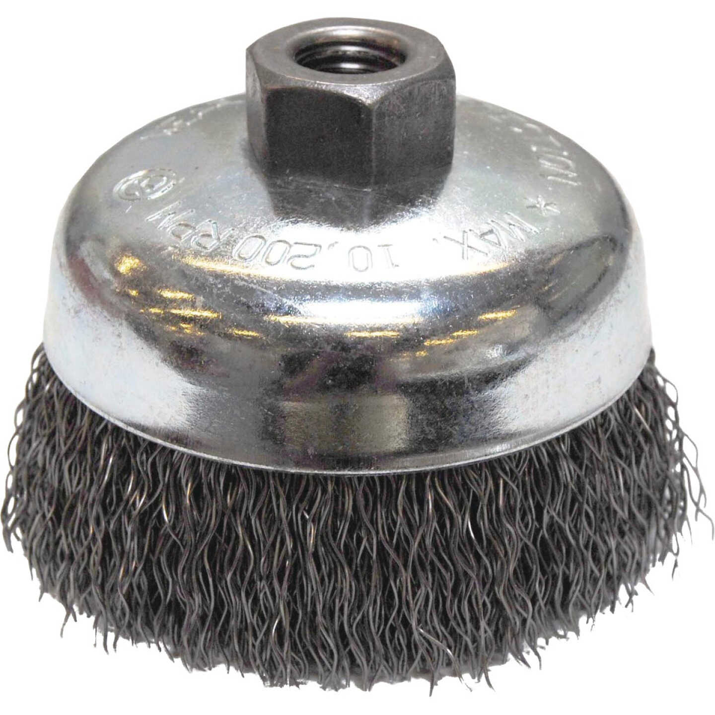 Weiler Vortec 4 In. Crimped 0.02 In. Angle Grinder Wire Brush Image 1