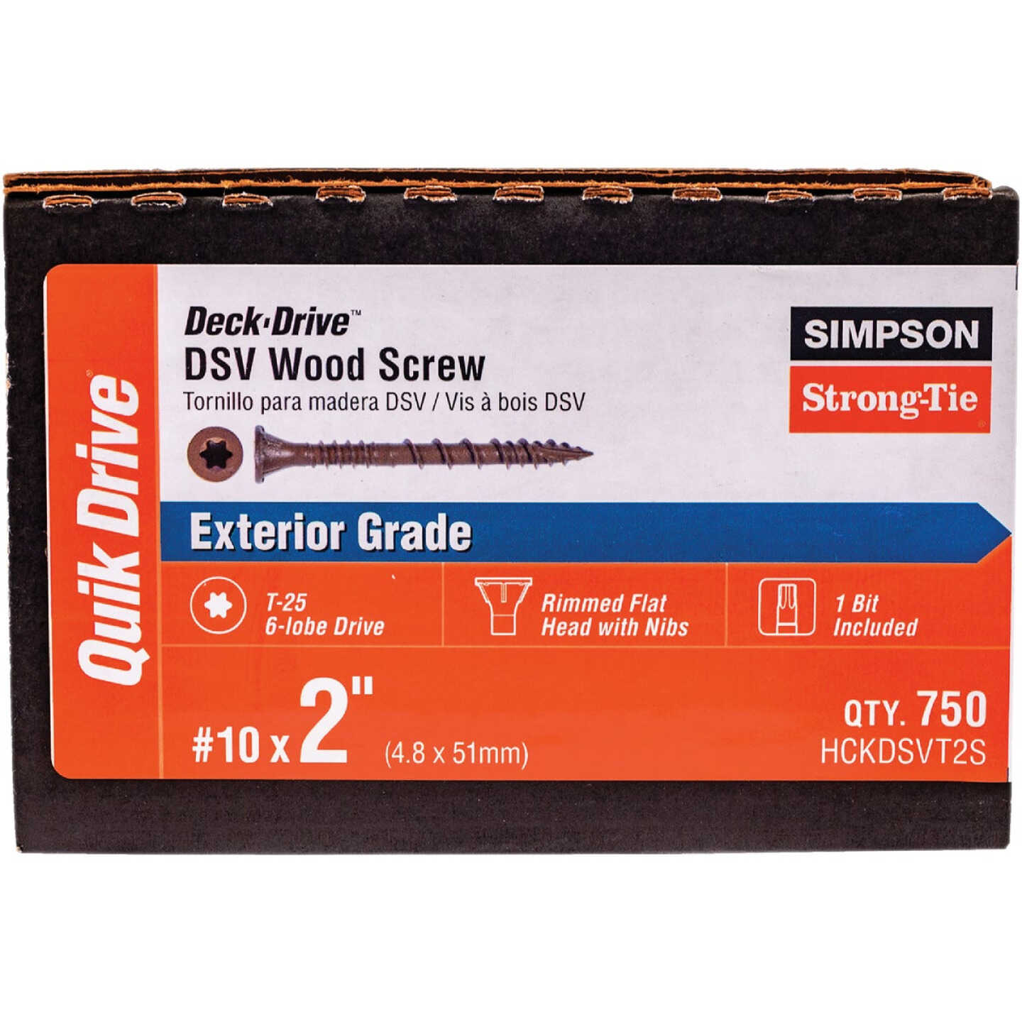 Deck-Drive DSV WOOD Screw (Collated) #10 x 2 in. T25 6-Lobe, Tan (750-Qty) Image 2