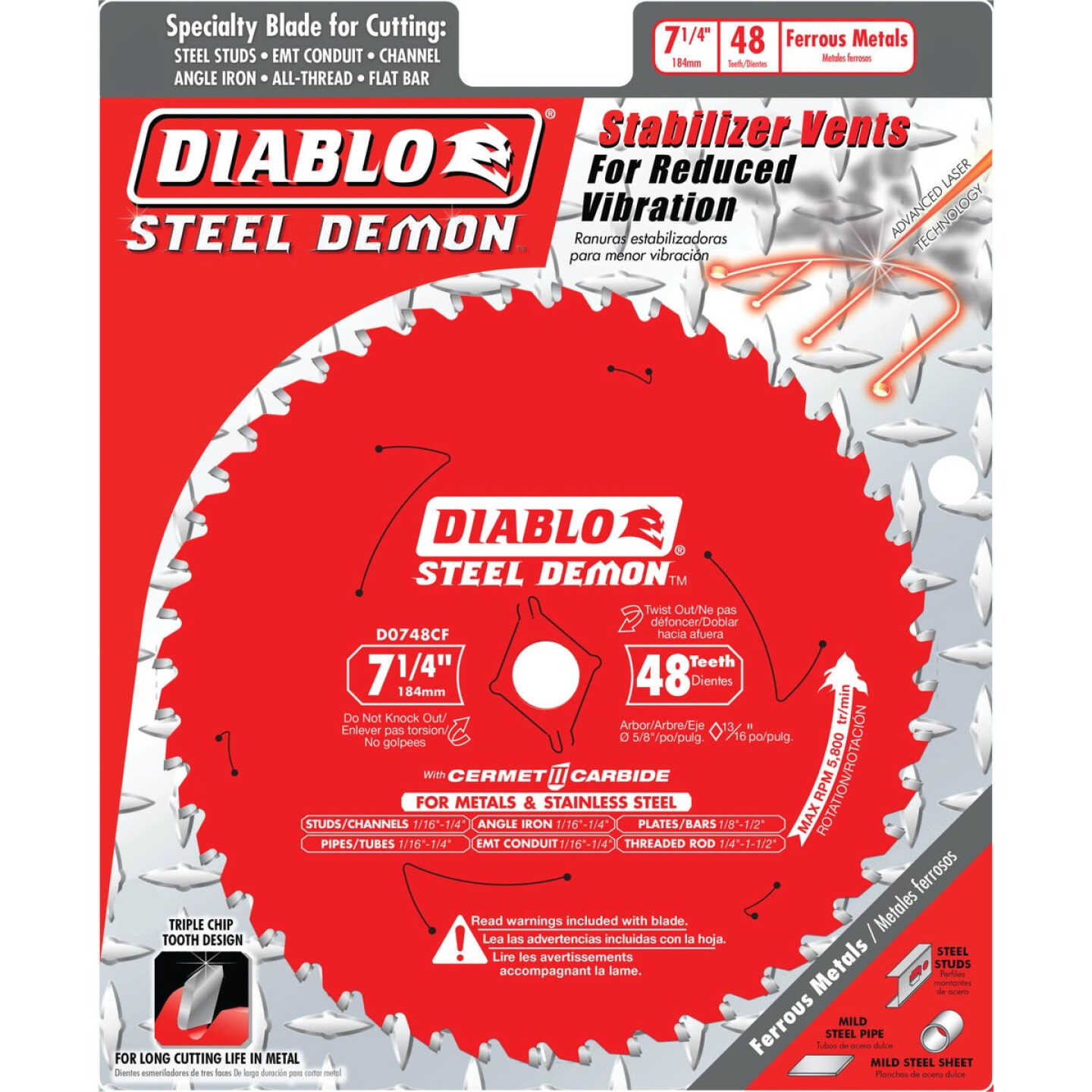 Diablo Steel Demon 7-1/4 In. 48-Tooth Cermet II Metal Circular Saw Blade, Bulk Image 2