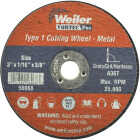 Weiler Vortec Type 1 3 In. x 1/16 In. x 3/8 In. Metal/Plastic Cut-Off Wheel Image 1