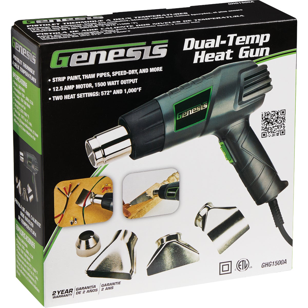 Genesis 12.5A Dual Temp Heat Gun Kit with 9 Accessories Image 4