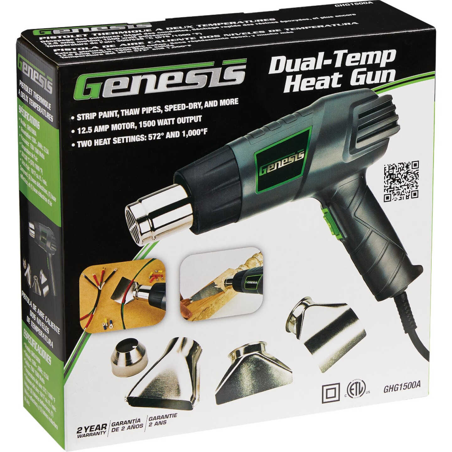 Genesis 12.5A Dual Temp Heat Gun Kit with 9 Accessories Image 4