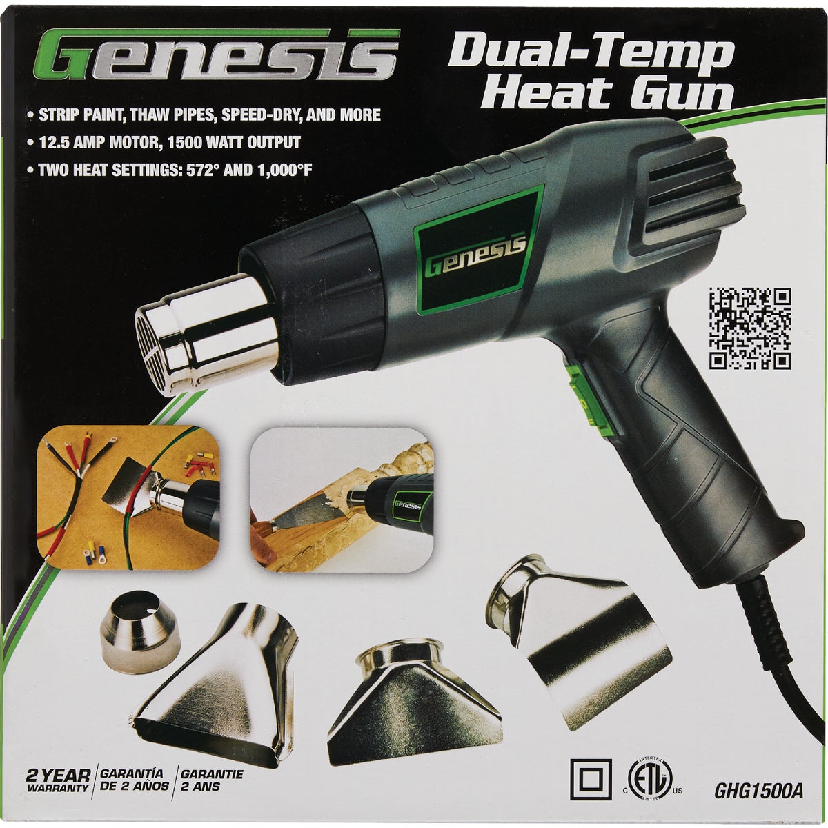 Genesis 12.5A Dual Temp Heat Gun Kit with 9 Accessories Image 2