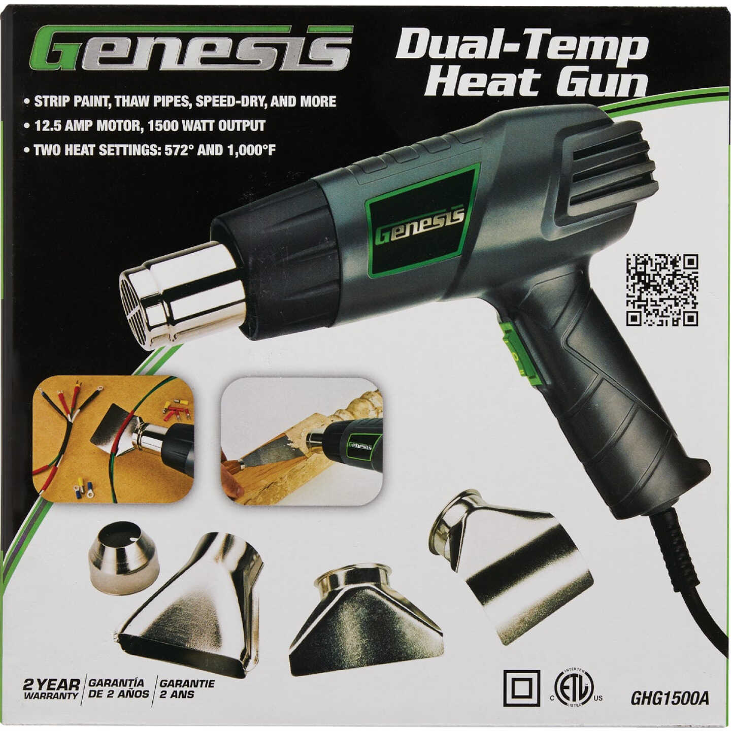Genesis 12.5A Dual Temp Heat Gun Kit with 9 Accessories Image 2