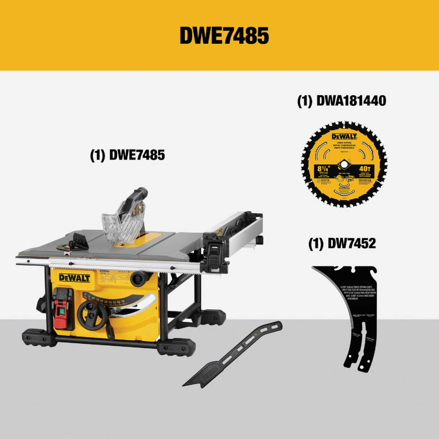 DEWALT 15-Amp 8-1/4 In. Compact Portable Jobsite Table Saw Image 2