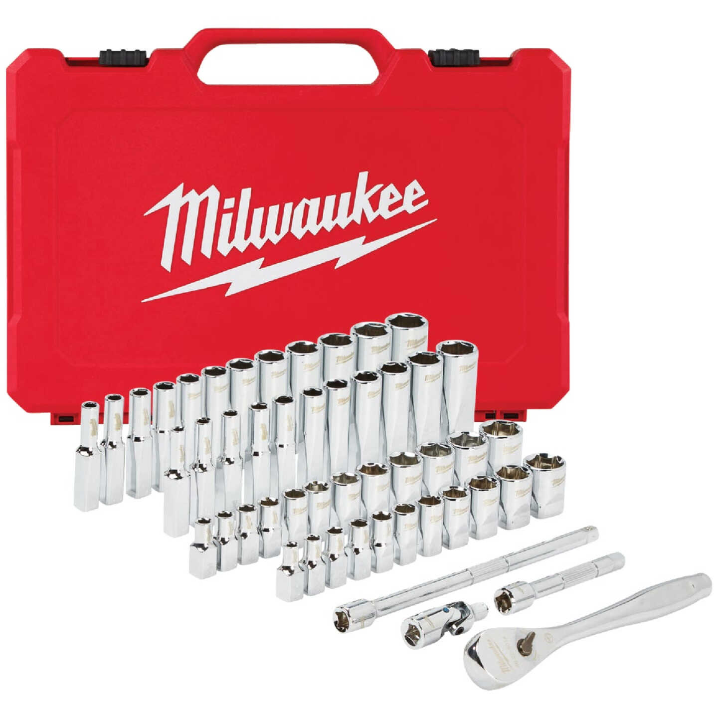 Milwaukee Standard/Metric 1/4 In. Drive 6-Point Ratchet & Socket Set (50-Piece) Image 1