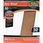 Gator Blade Bare Wood 9 In. x 11 In. 50 Grit Coarse Sandpaper (25-Pack) Image 1