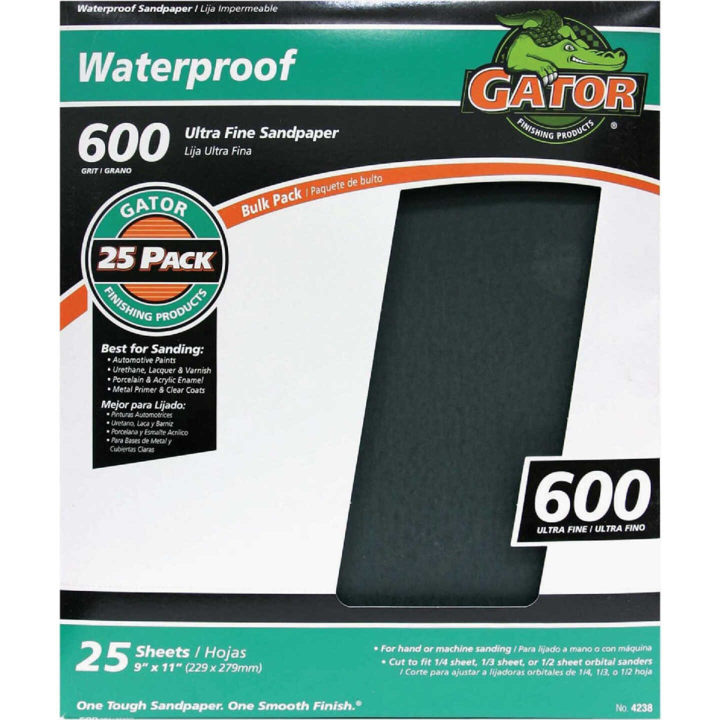 Gator Blade Waterproof 9 In. x 11 In. 600 Grit Ultra Fine Sandpaper (25-Pack) Image 1