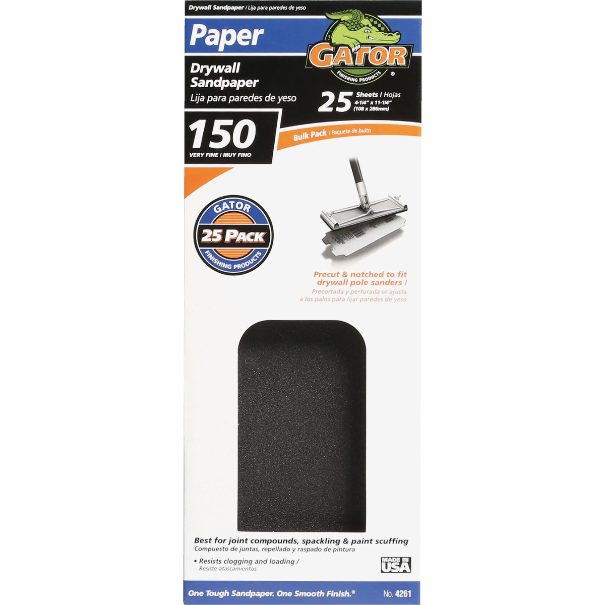 Gator Blade 150 Grit 4-1/4 In. x 11-1/4 In. Drywall Sandpaper (25-Pack)
