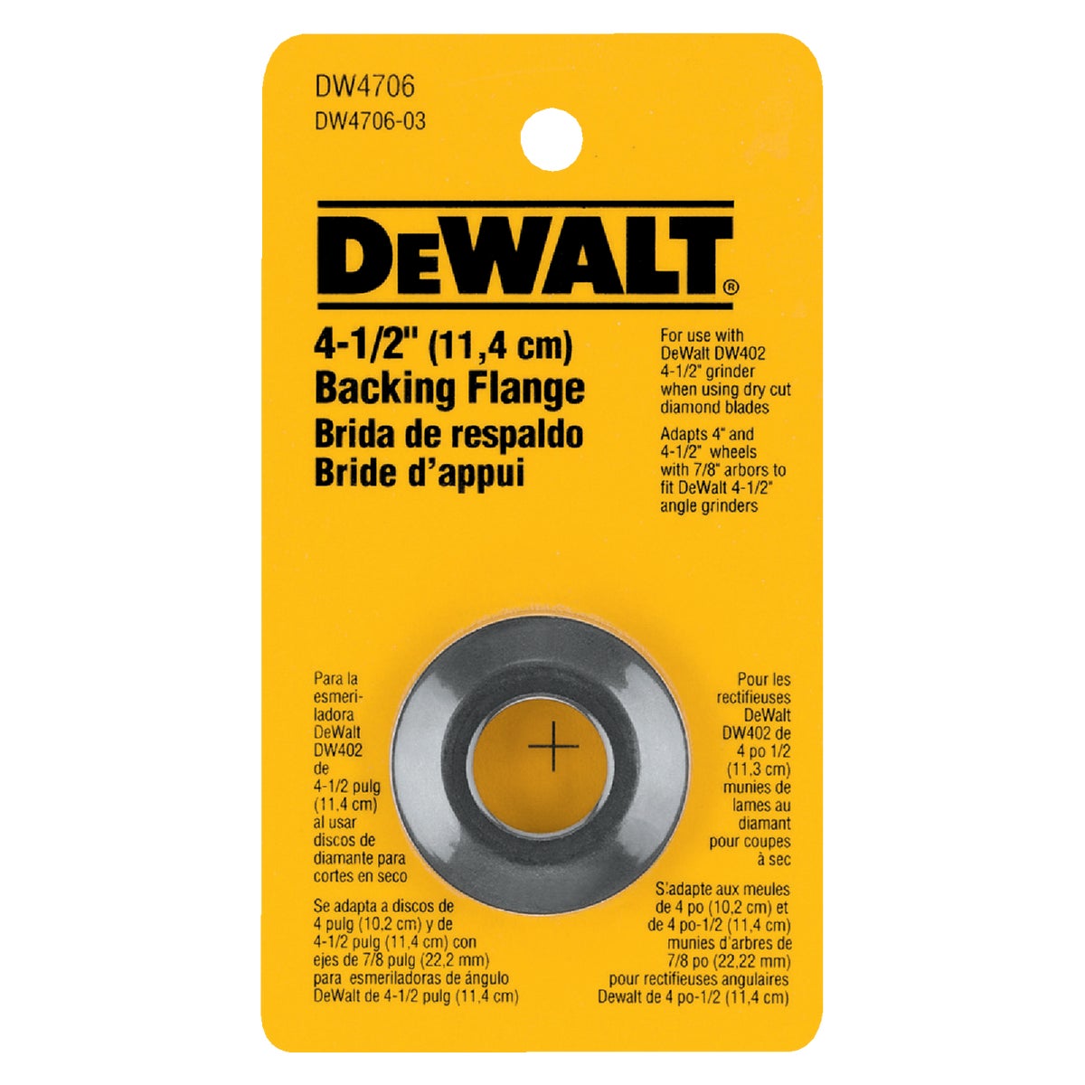 DEWALT 4-1/2 In. Angle Grinder Back Flange Image 2