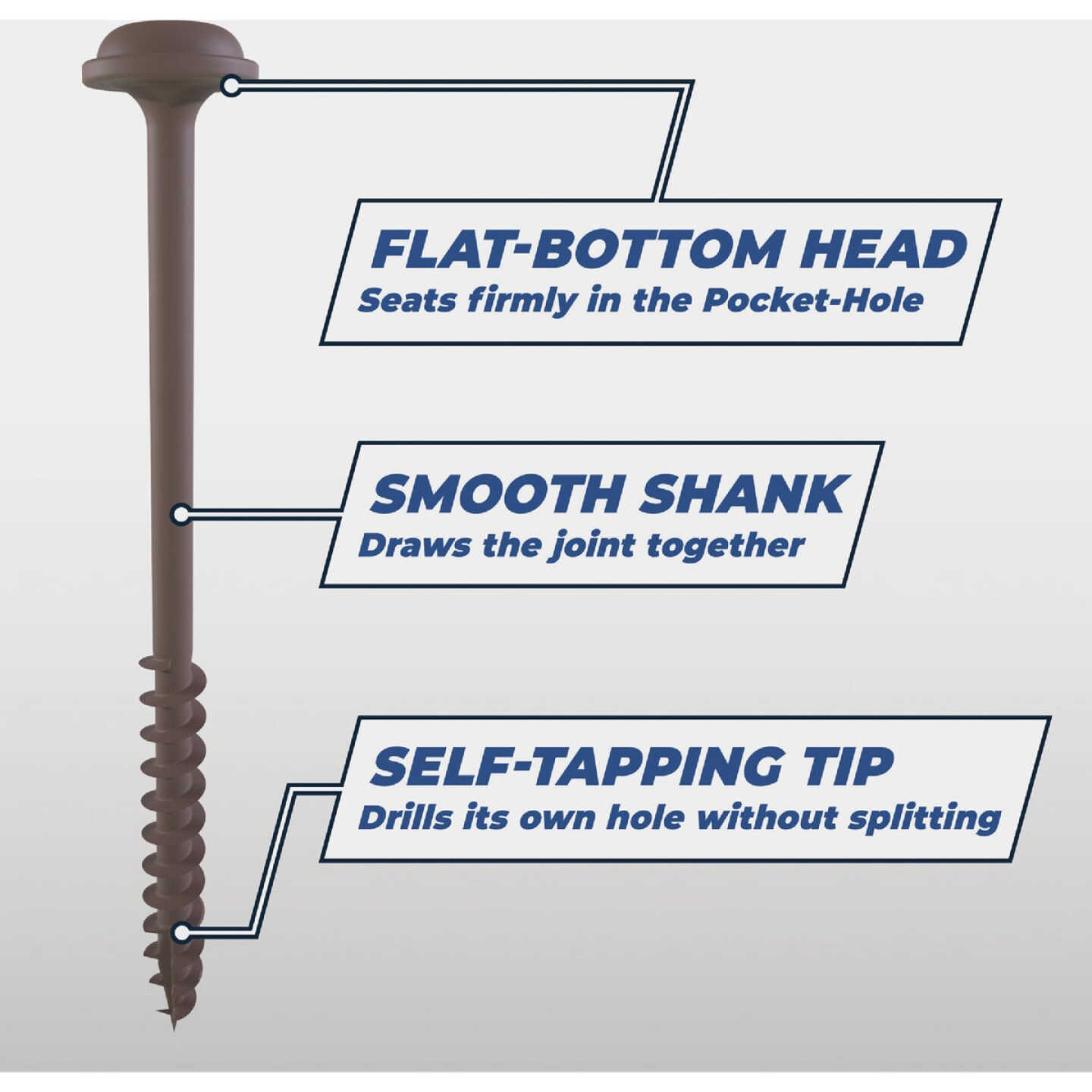 Kreg Protec-Kote #12 x 4 In. Square Coarse Thread Maxi-Loc Head Steel Pocket-Hole Screw (75 Ct.) Image 3