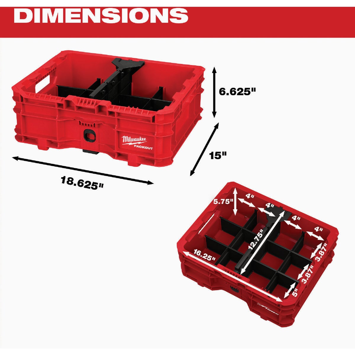 Milwaukee PACKOUT Low-Profile Crate Image 3
