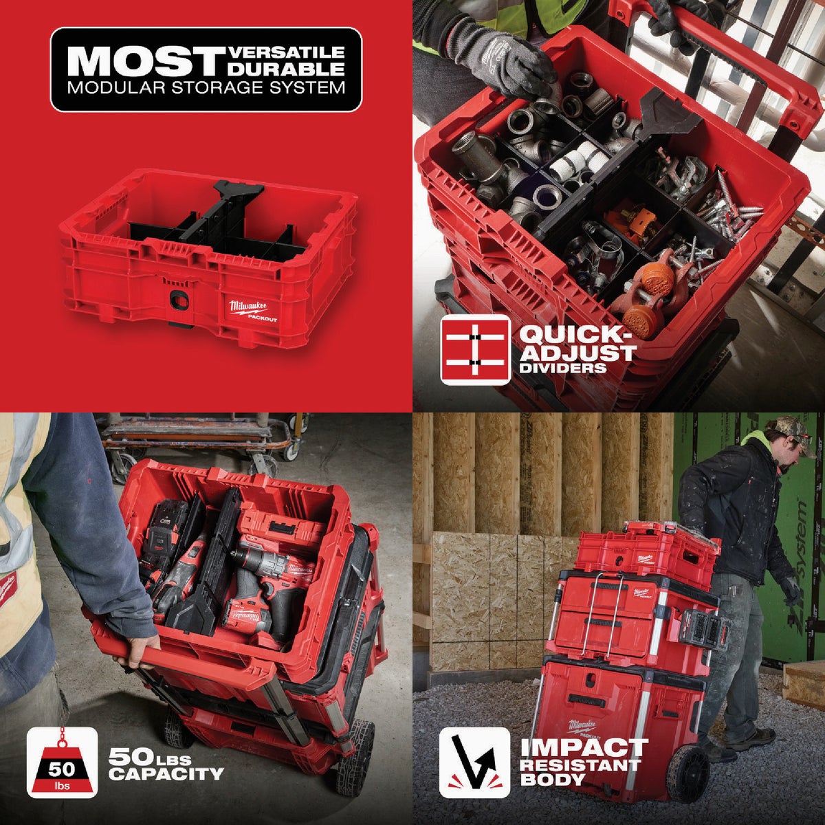 Milwaukee PACKOUT Low-Profile Crate Image 6