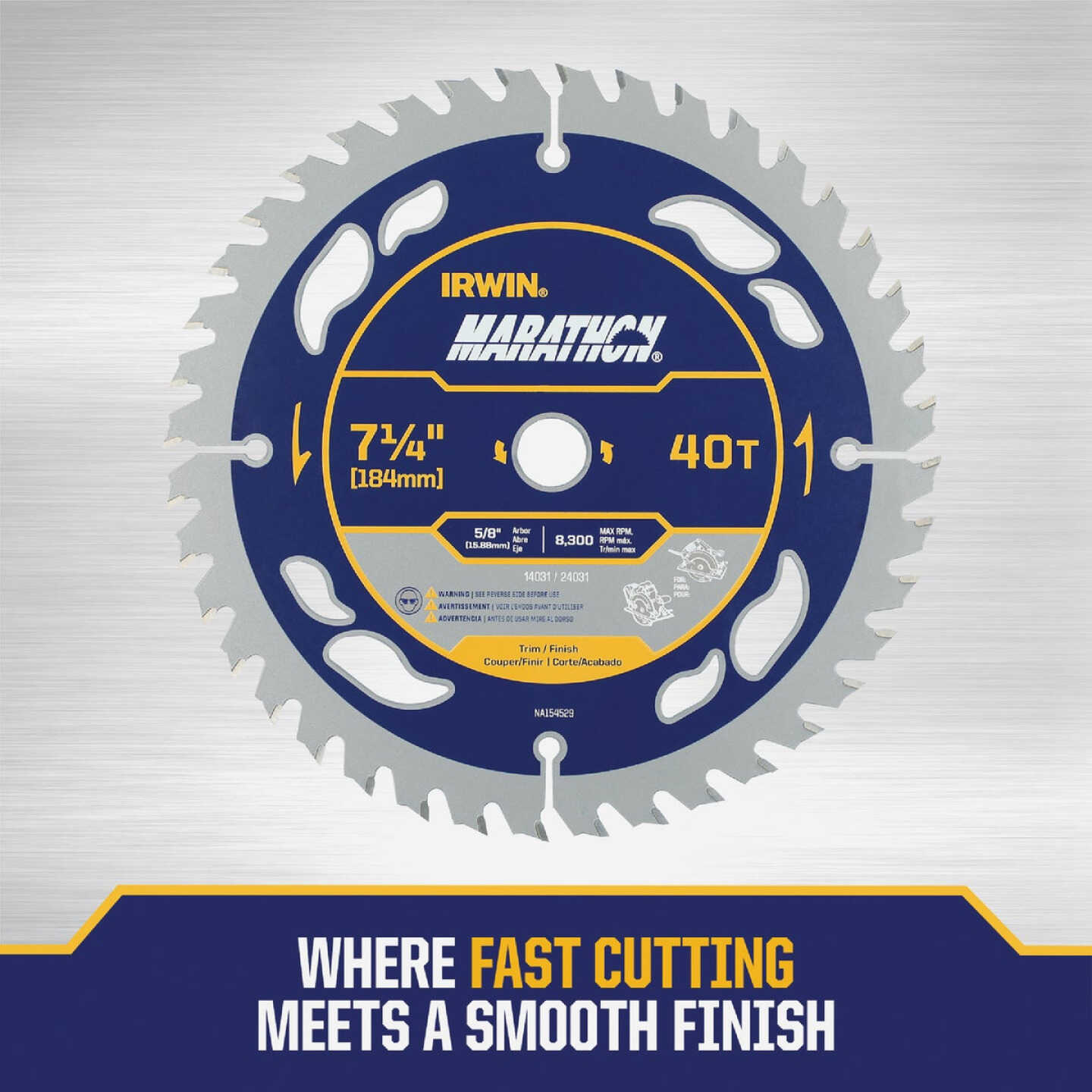 Irwin Marathon 7-1/4 In. 40-Tooth Trim/Finish Circular Saw Blade Image 3