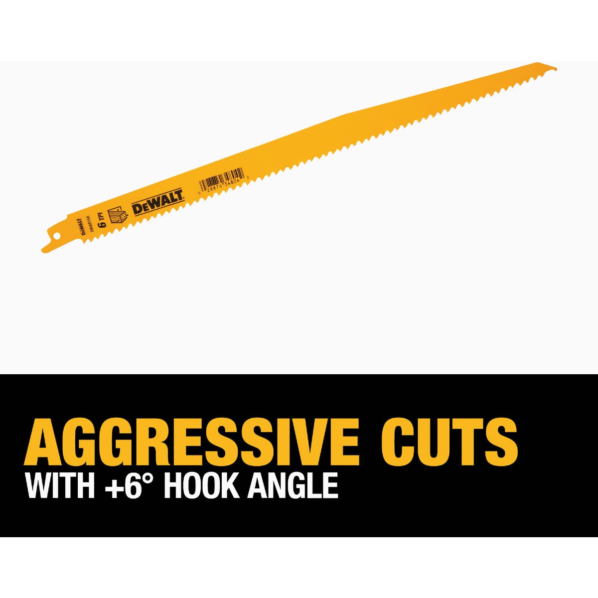 DEWALT 12 In. 6 TPI Taper Back Bi-Metal Reciprocating Saw Blade (2-Pack) Image 3