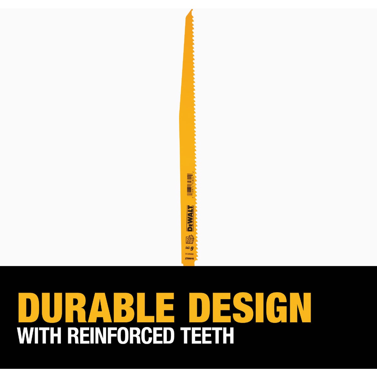 DEWALT 12 In. 6 TPI Taper Back Bi-Metal Reciprocating Saw Blade (2-Pack) Image 4