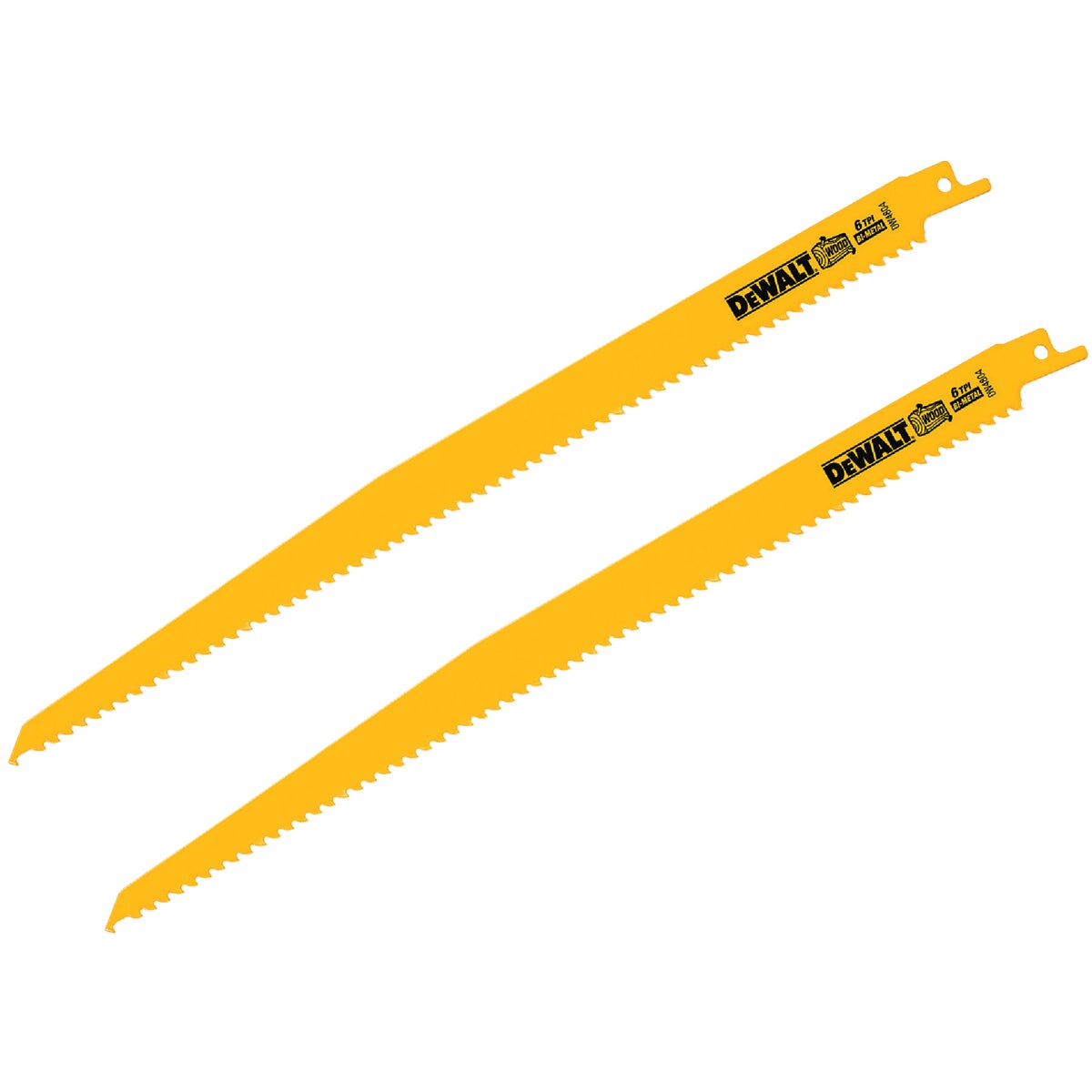 DEWALT 12 In. 6 TPI Taper Back Bi-Metal Reciprocating Saw Blade (2-Pack) Image 1