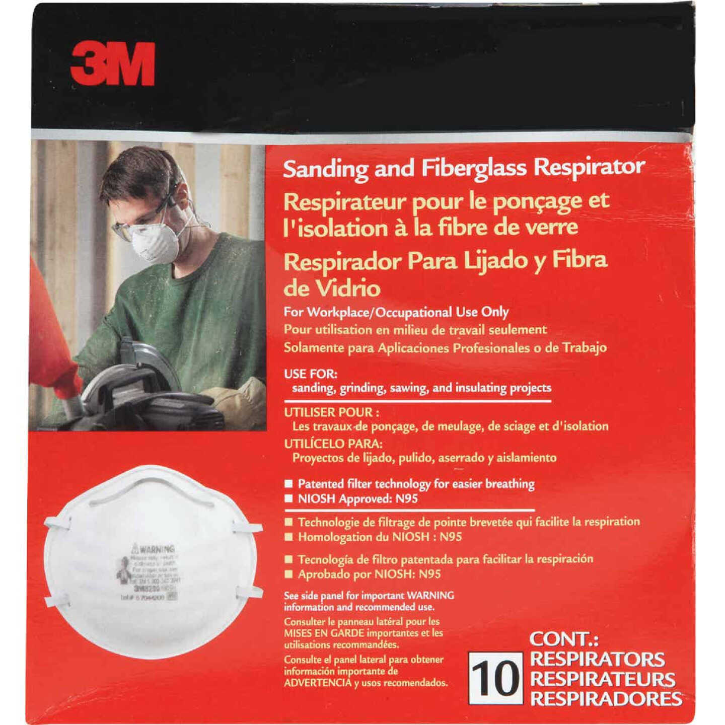3M N95 Particulate Respirator for Sanding & Fiberglass Image 1