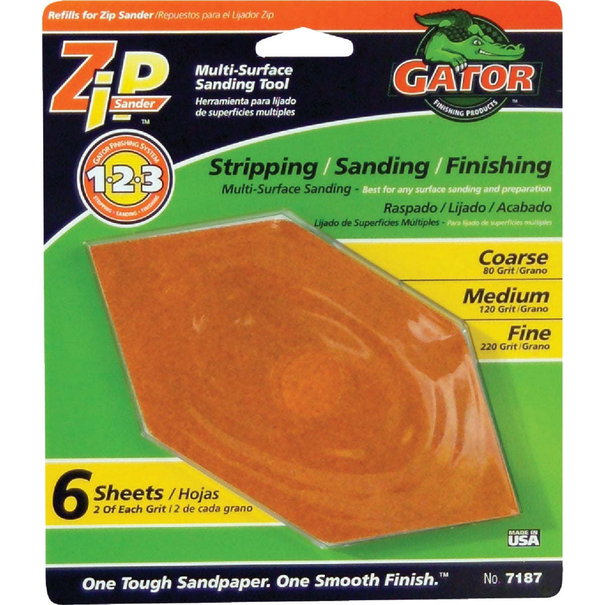 Gator Blade Assorted Zip Hand Sander Refill (6 Count)