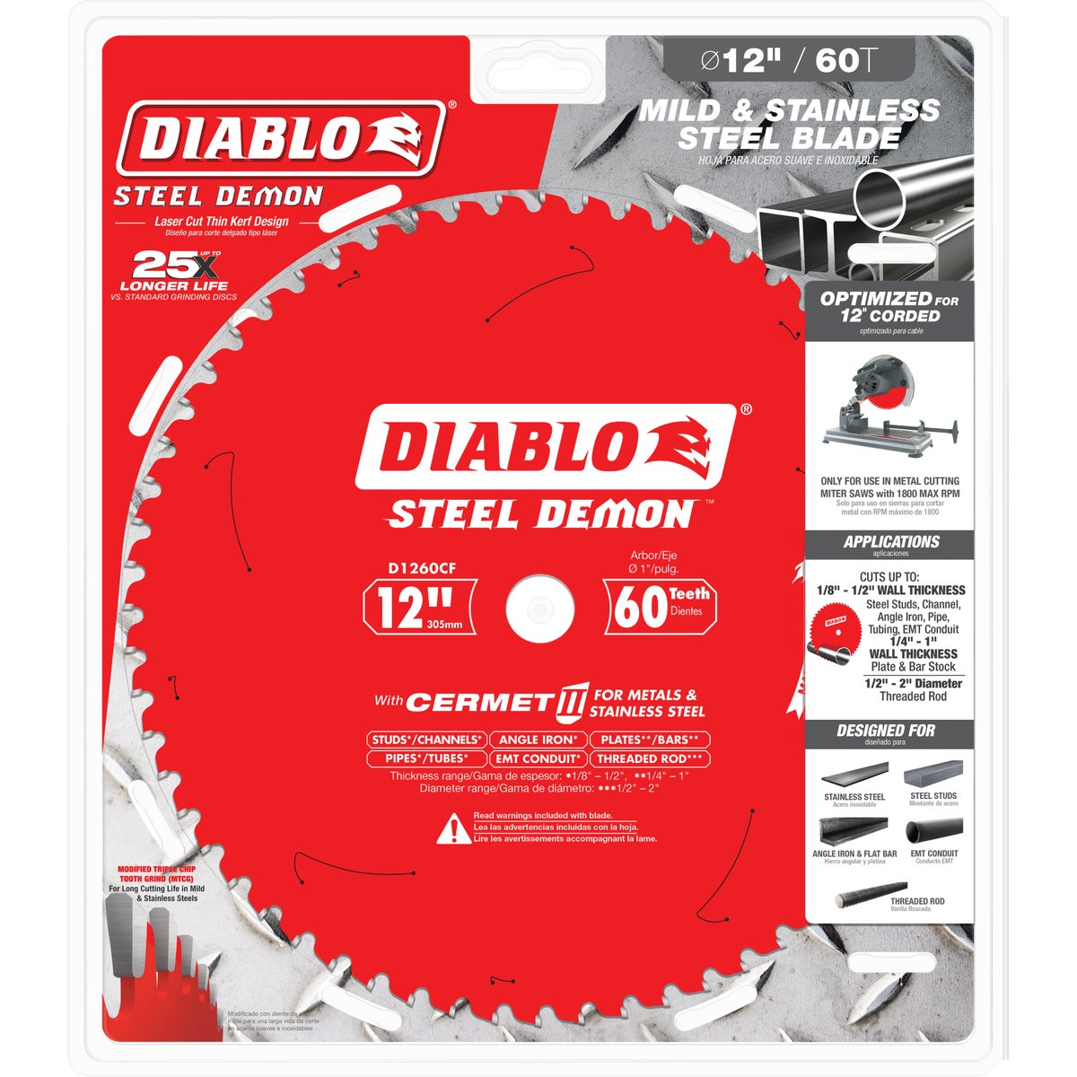 Diablo Steel Demon 12 In. 60-Tooth Cermet II Metal Circular Saw Blade Image 2
