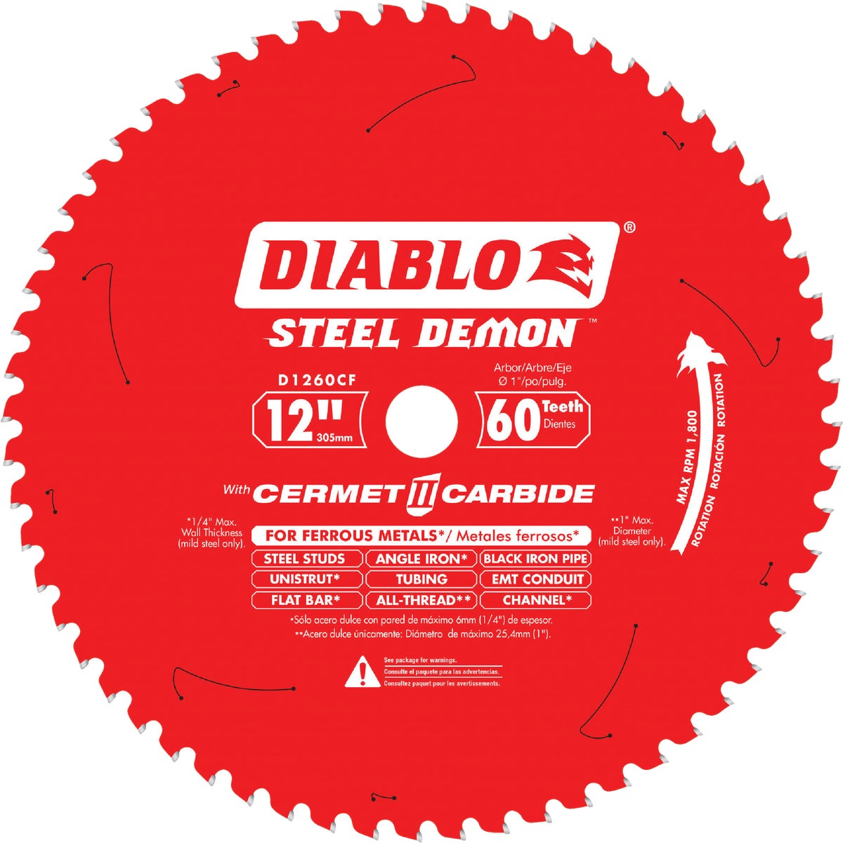 Diablo Steel Demon 12 In. 60-Tooth Cermet II Metal Circular Saw Blade Image 1