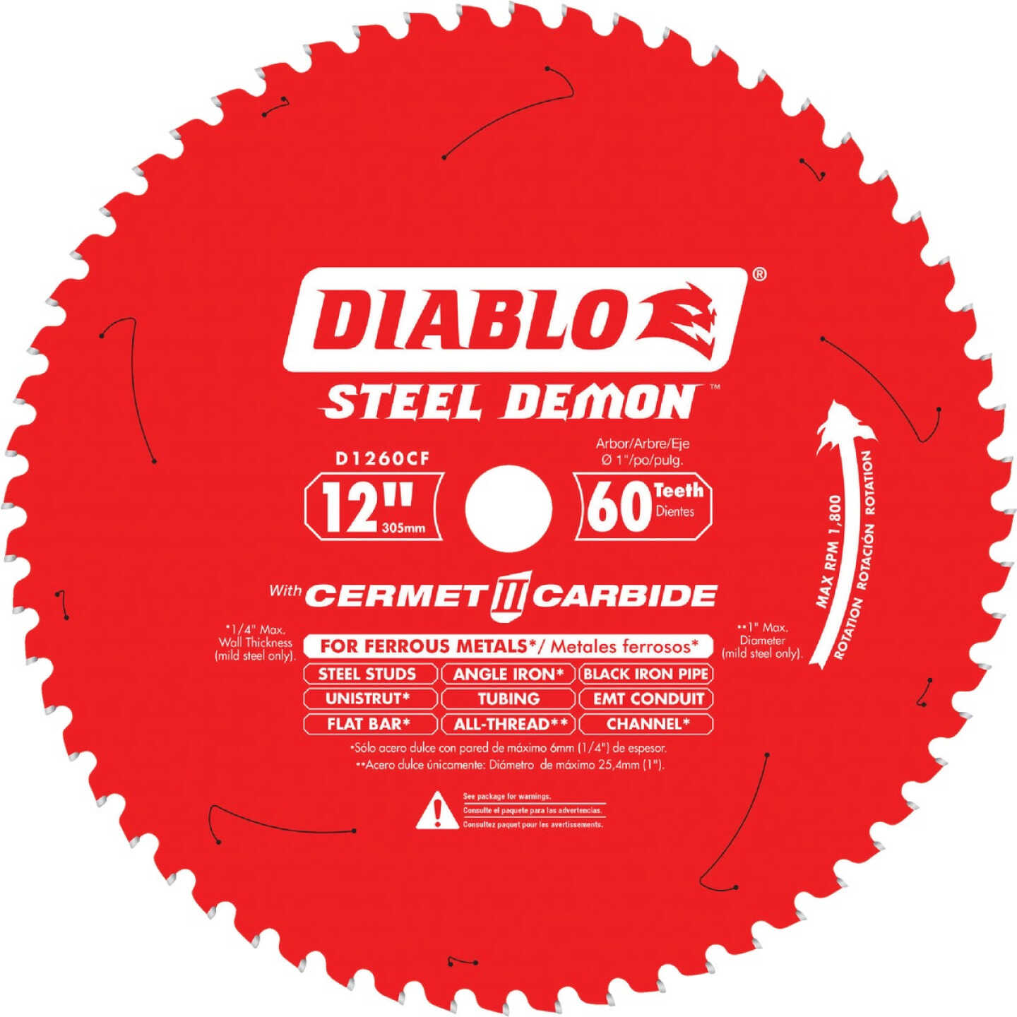 Diablo Steel Demon 12 In. 60-Tooth Cermet II Metal Circular Saw Blade Image 1