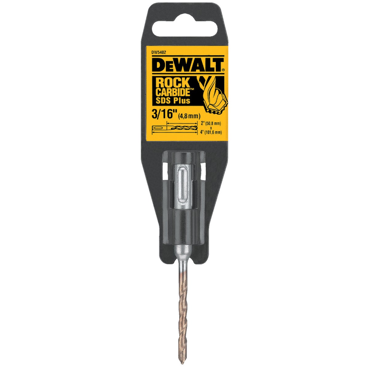 DEWALT SDS-Plus 3/16 In. x 4 In. 2-Cutter Rotary Hammer Drill Bit