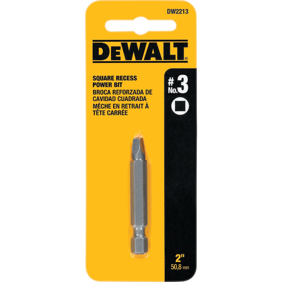 DEWALT Square Recess #3 2 In. Power Screwdriver Bit Image 1