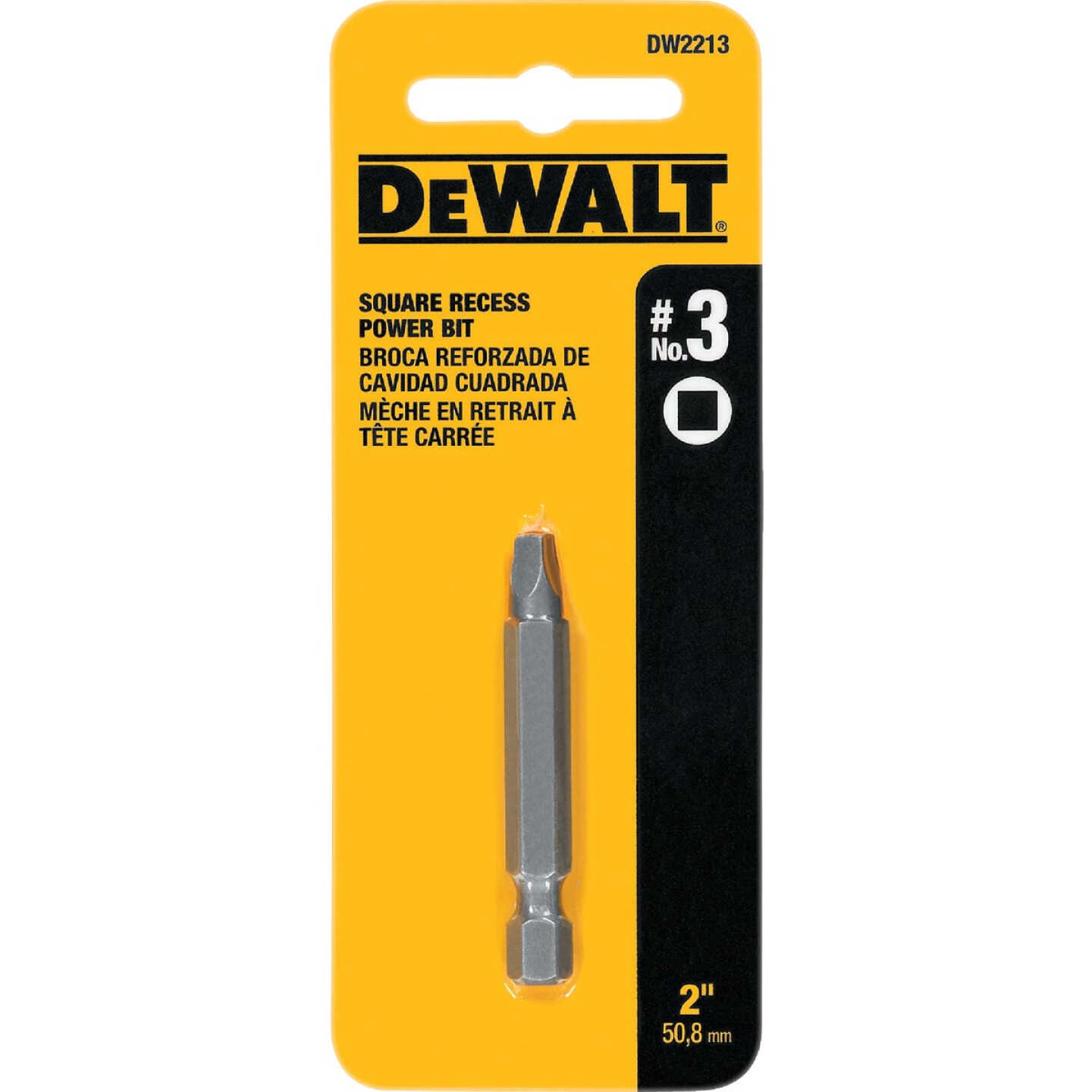 DEWALT Square Recess #3 2 In. Power Screwdriver Bit Image 1