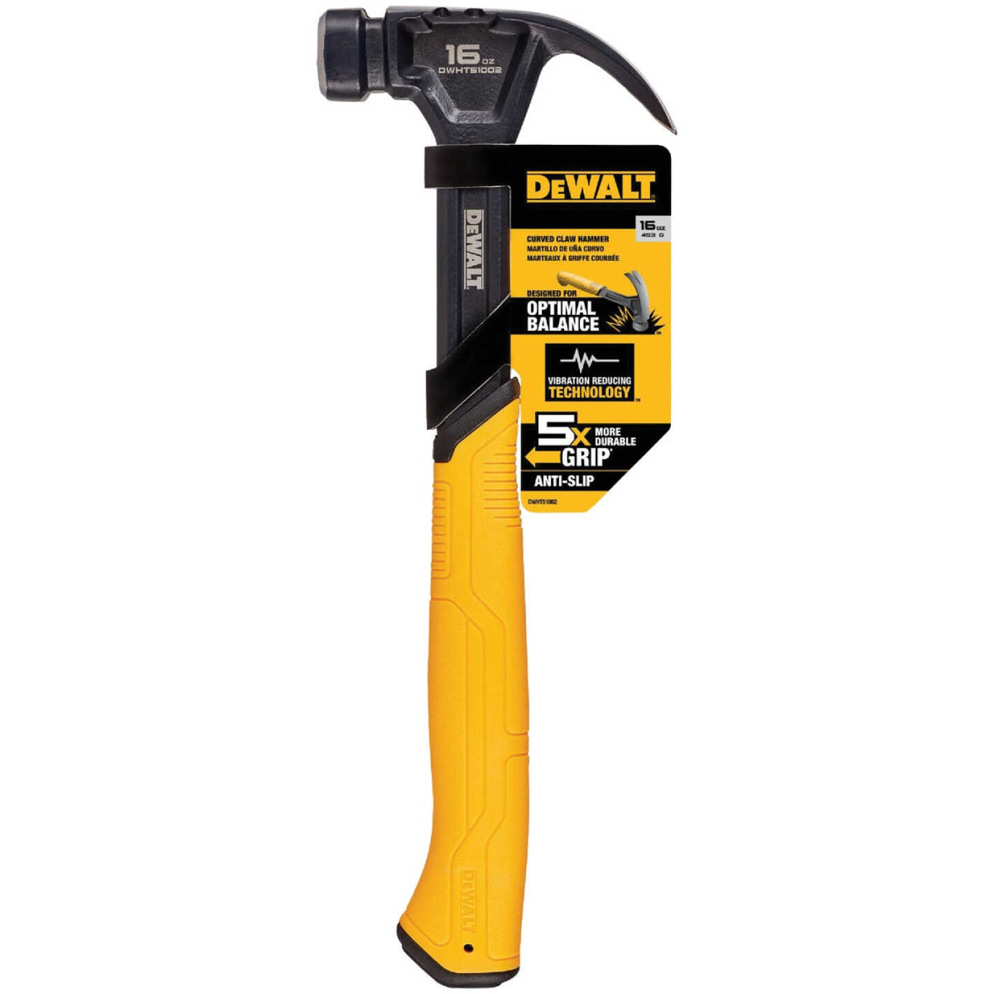 DEWALT 16 Oz. Smooth-Face Curved Claw Hammer with Steel Handle Image 1