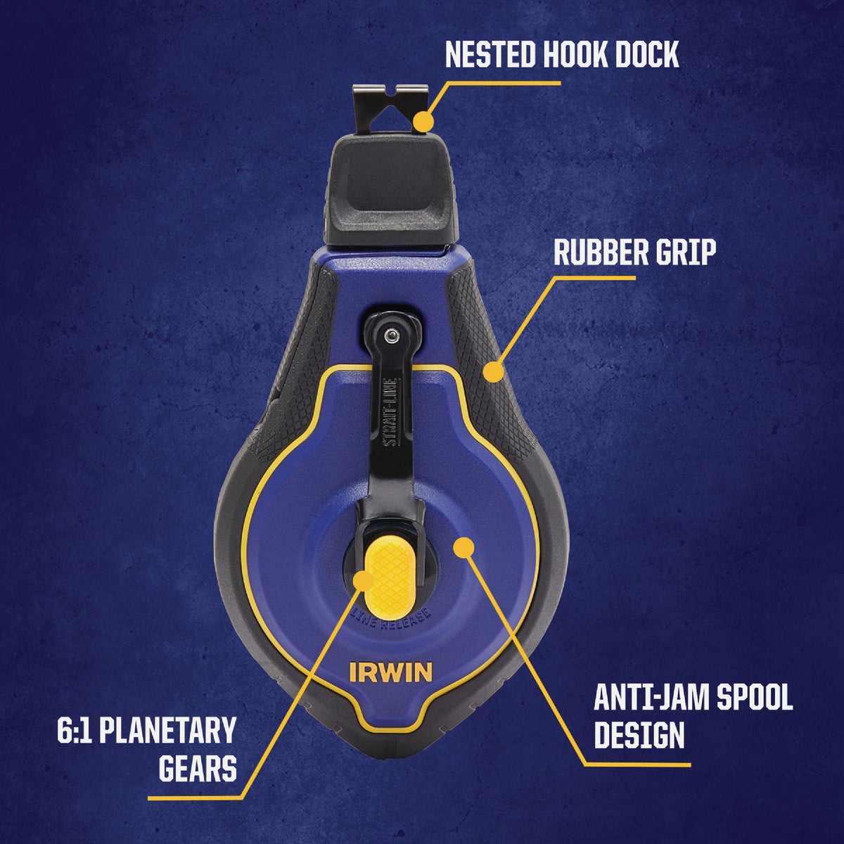 Irwin STRAIT-LINE Speed-Line Pro 100 Ft. Chalk Line Reel Image 2