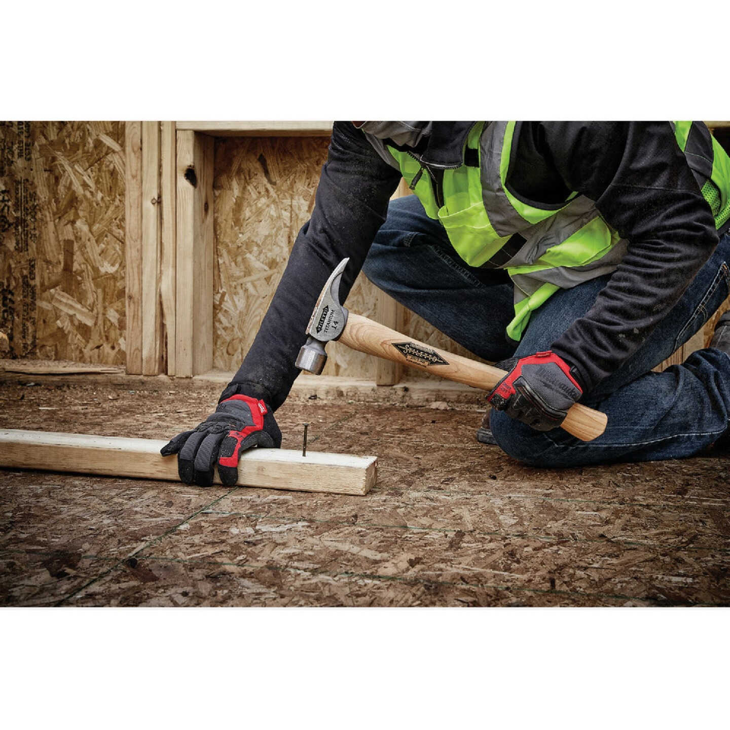 Stiletto 14 Oz. Milled-Face Framing Hammer with Curved Hickory Handle Image 5
