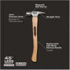 Stiletto 14 Oz. Milled-Face Framing Hammer with Curved Hickory Handle Image 2
