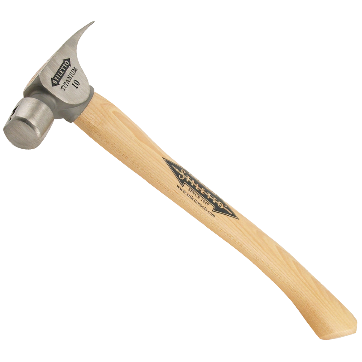 Stiletto 10 Oz. Smooth-Face Straight Claw Hammer with Hickory Handle Image 1