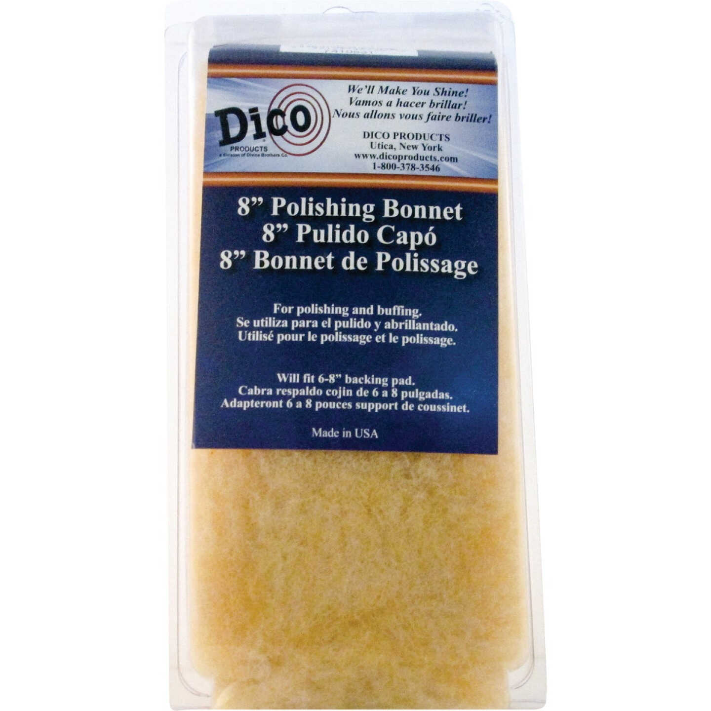 Dico 7 In. & 8 In. Synthetic Tie-On Polishing Bonnet Image 1