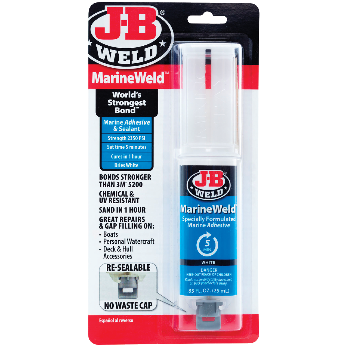 J-B Weld 0.85 Oz. MarineWeld Epoxy, Syringe Image 1