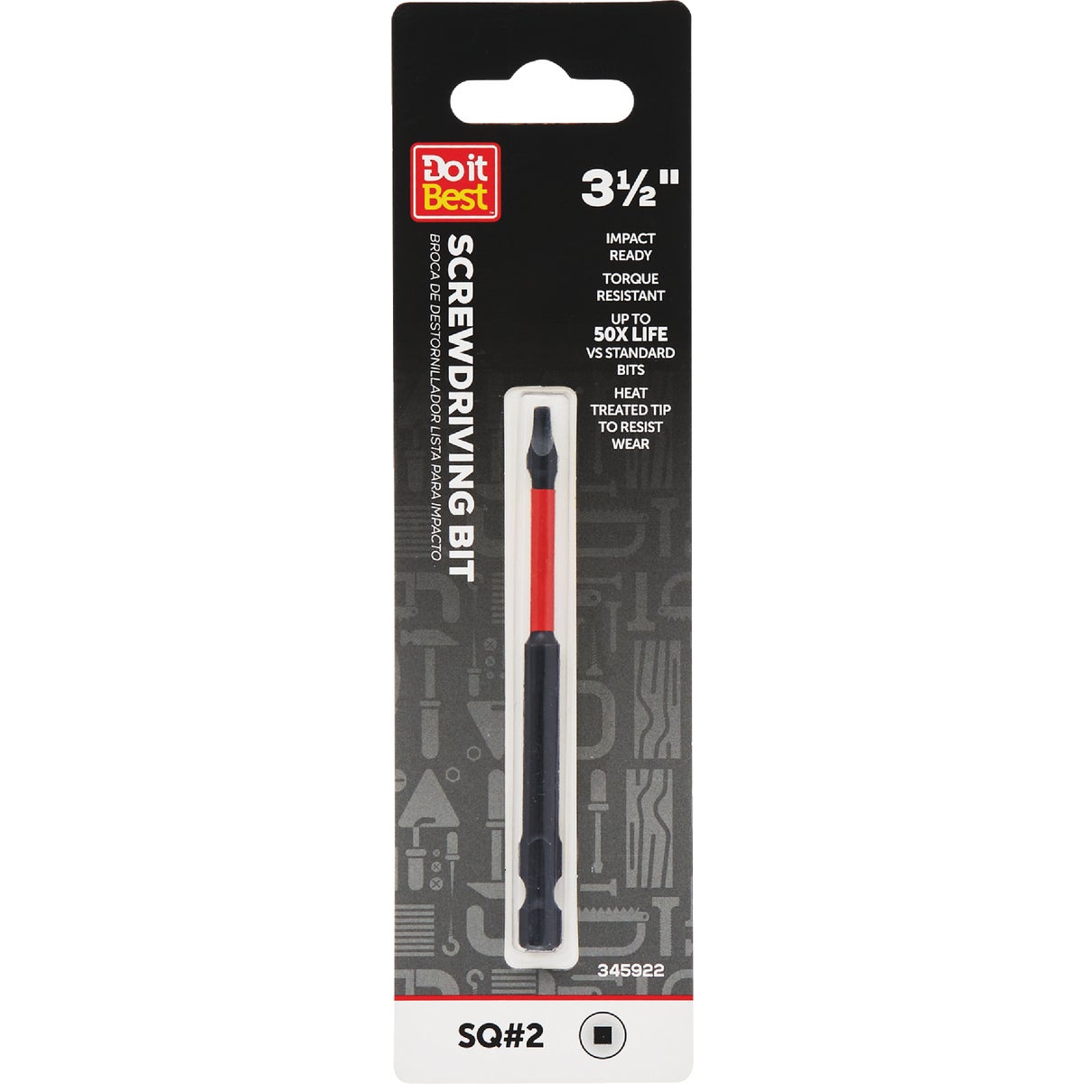 Do it Best 3.5 In. Square #2 Impact Ready Screwdriver Bit Image 1