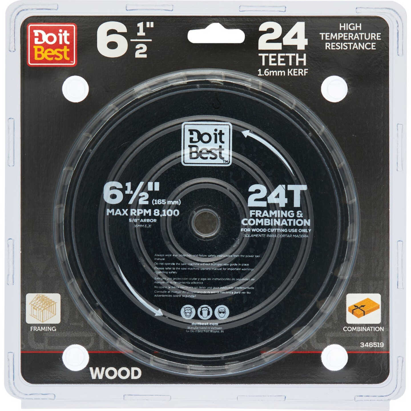 Do it Best 6-1/2 In. 24-Tooth Framing & Combination Circular Saw Blade Image 1