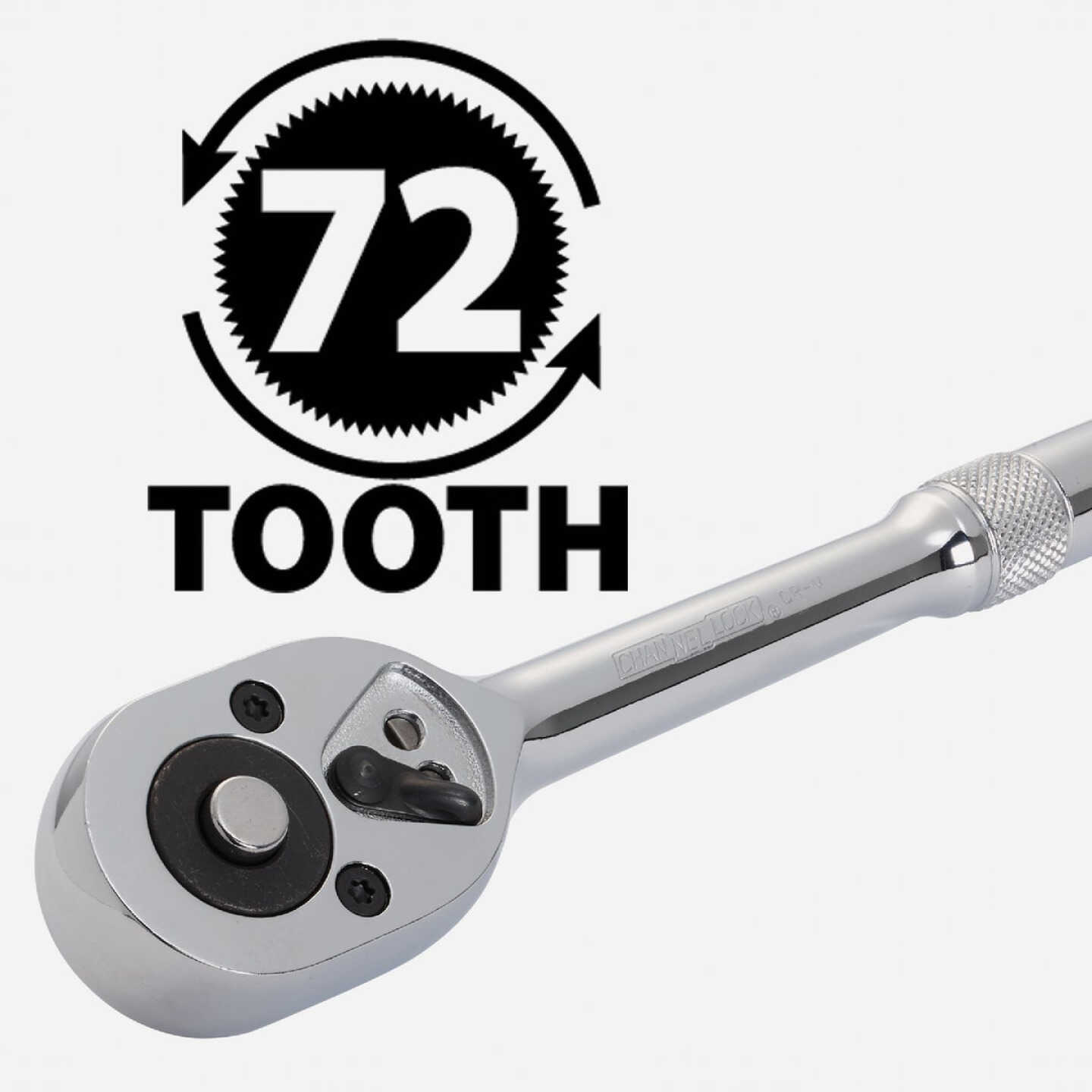 Channellock Standard/Metric 1/2 In. Drive 6-Point Shallow Ratchet & Socket Set (20-Piece) Image 3