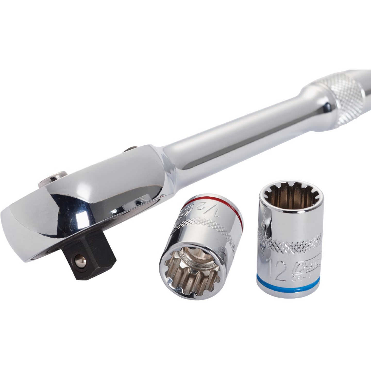 Channellock Standard/Metric 1/2 In. Drive 6-Point Shallow Ratchet & Socket Set (20-Piece) Image 11