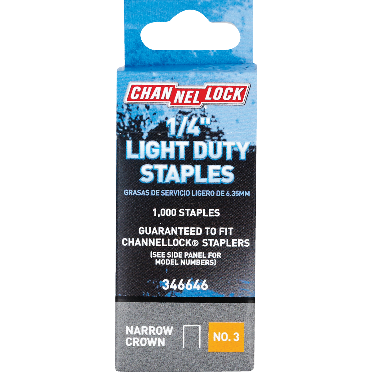 Channellock No. 3 Light Duty Narrow Crown Staple, 1/4 In. (1000-Pack) Image 1