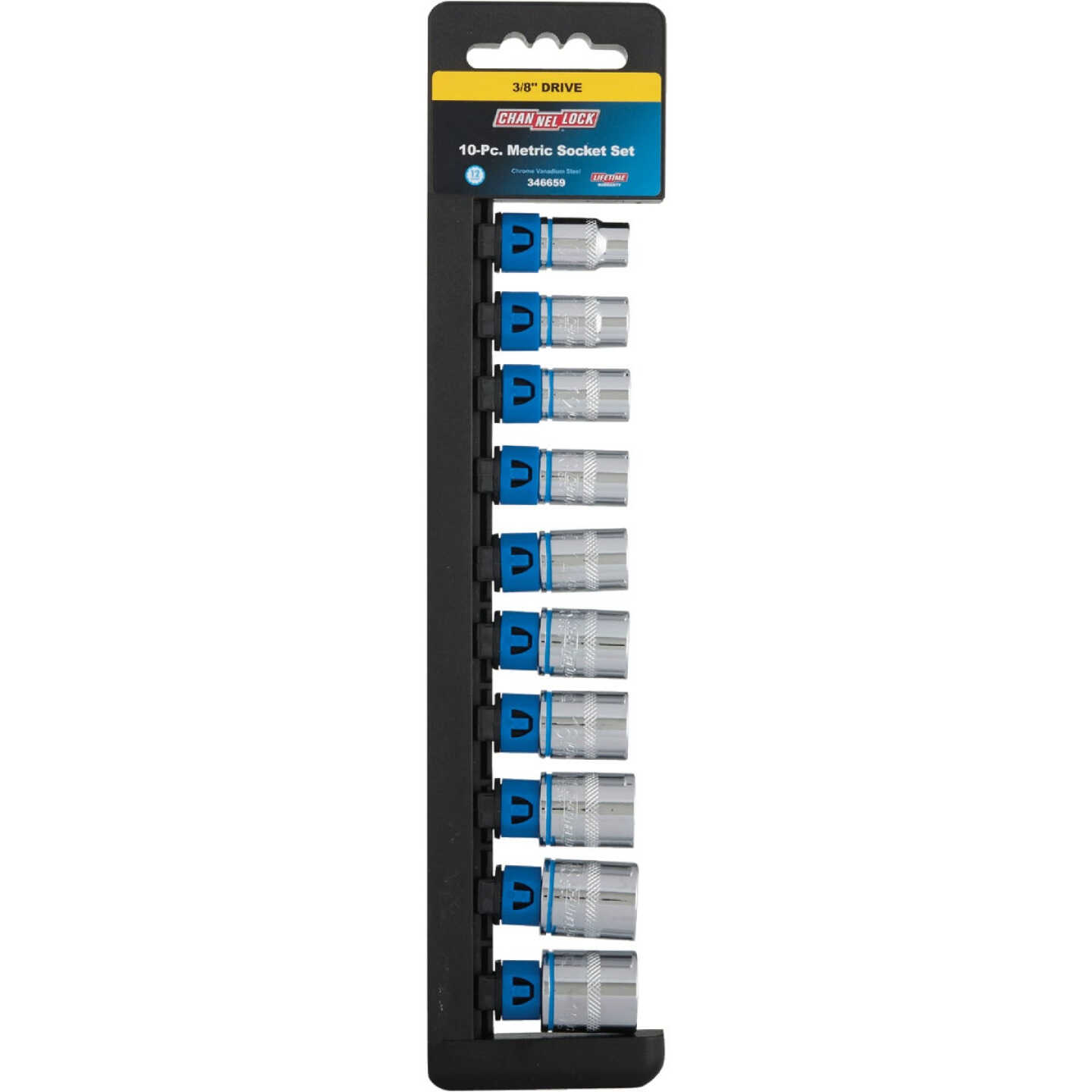 Channellock Metric 3/8 In. Drive 12-Point Shallow Socket Set (10-Piece) Image 7