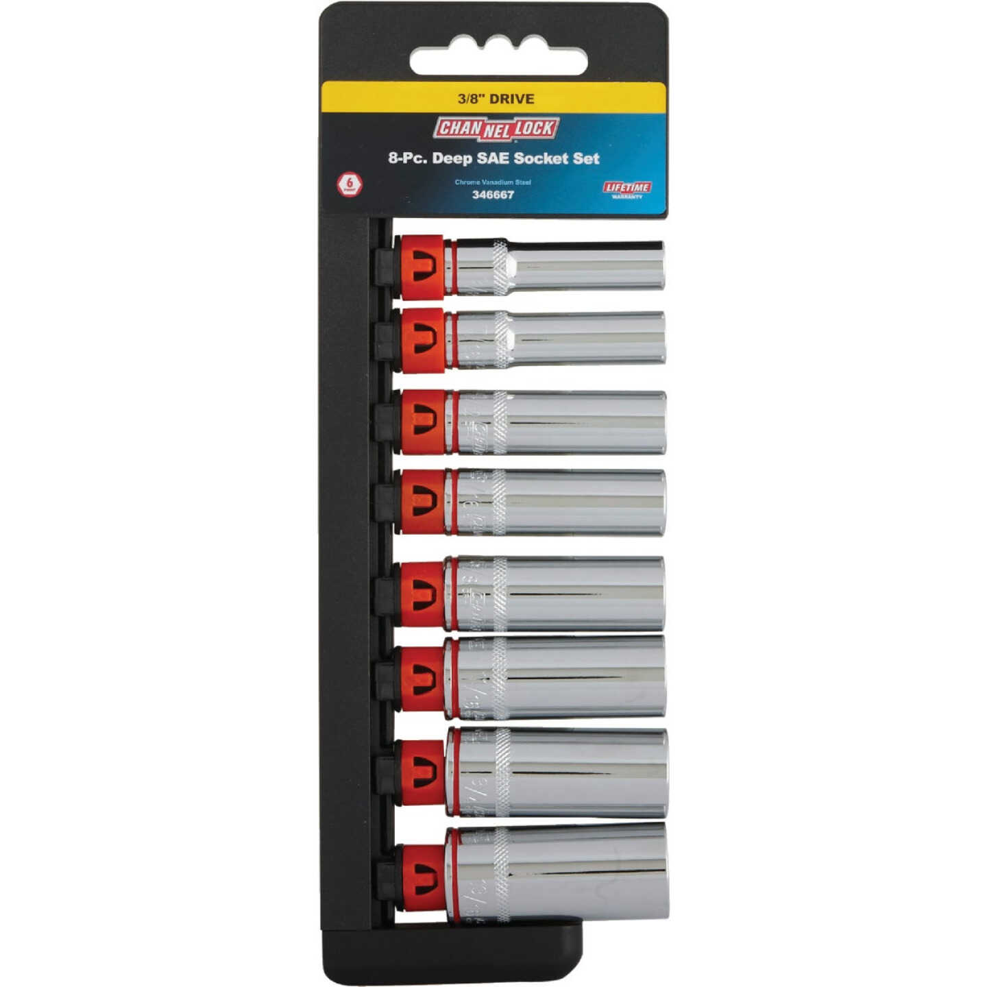 Channellock SAE 3/8 In. Drive 6-Point Deep Socket Set (8-Piece) Image 7