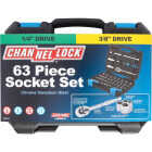 Channellock SAE/Metric 1/4 In. & 3/8 In. Drive Combination Ratchet & Socket Set (63-Piece) Image 7