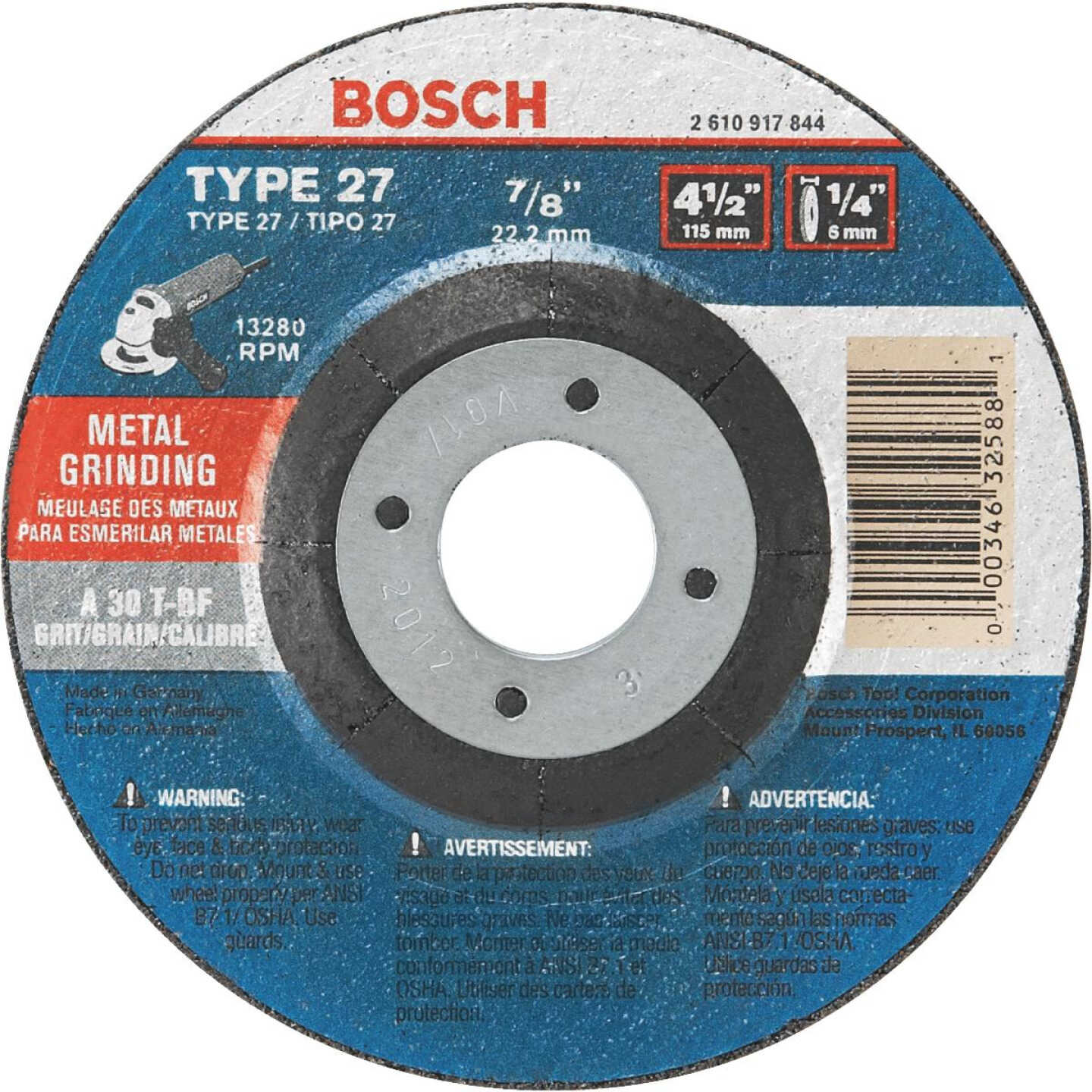 4-1/2X1/4X7/8 GRND WHEEL Image 1